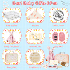 WECOOL bunny toy blanket with bells for tactile play and auditory stimulation.