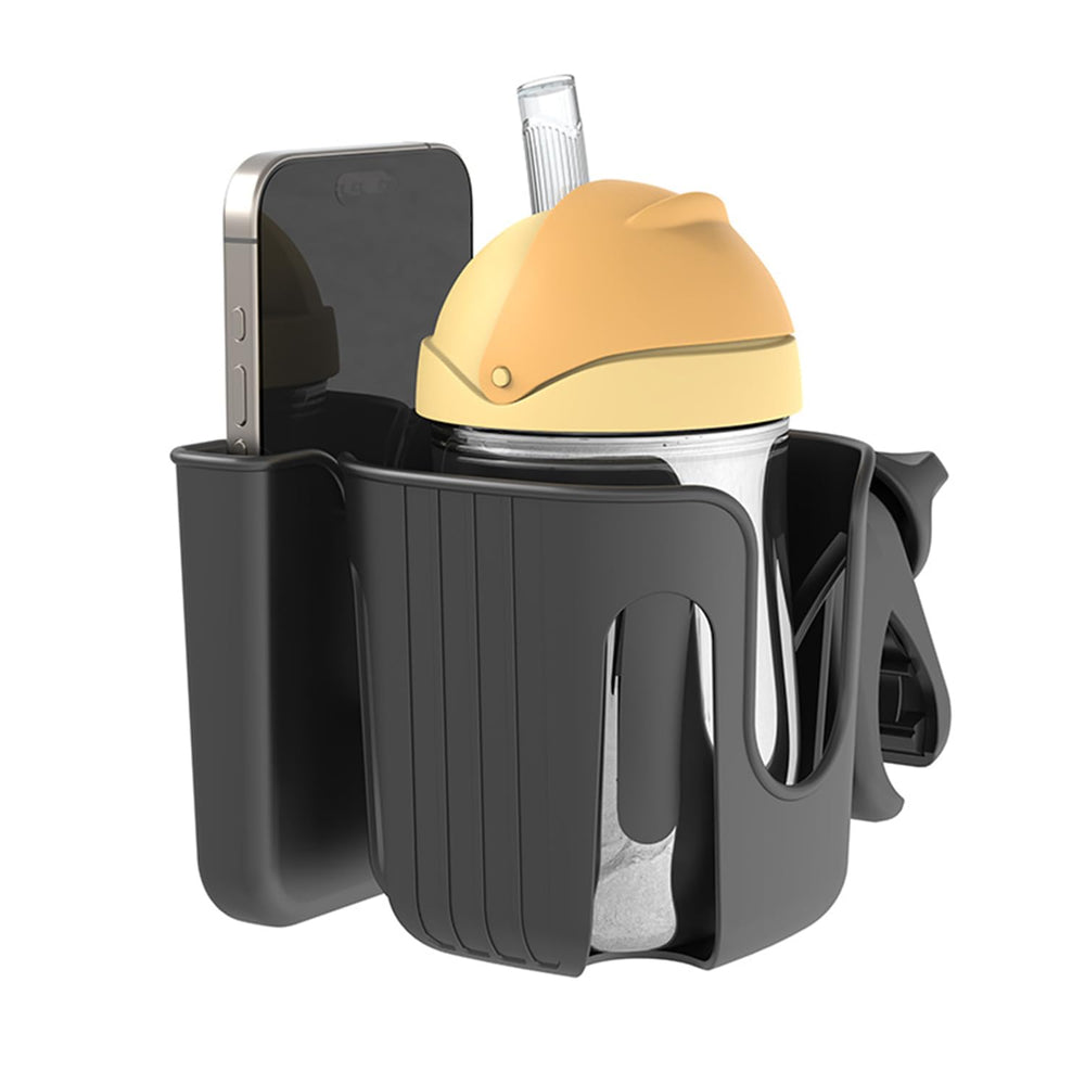 WedFeir 2-in-1 cup holder clipped to a stroller for easy drink access