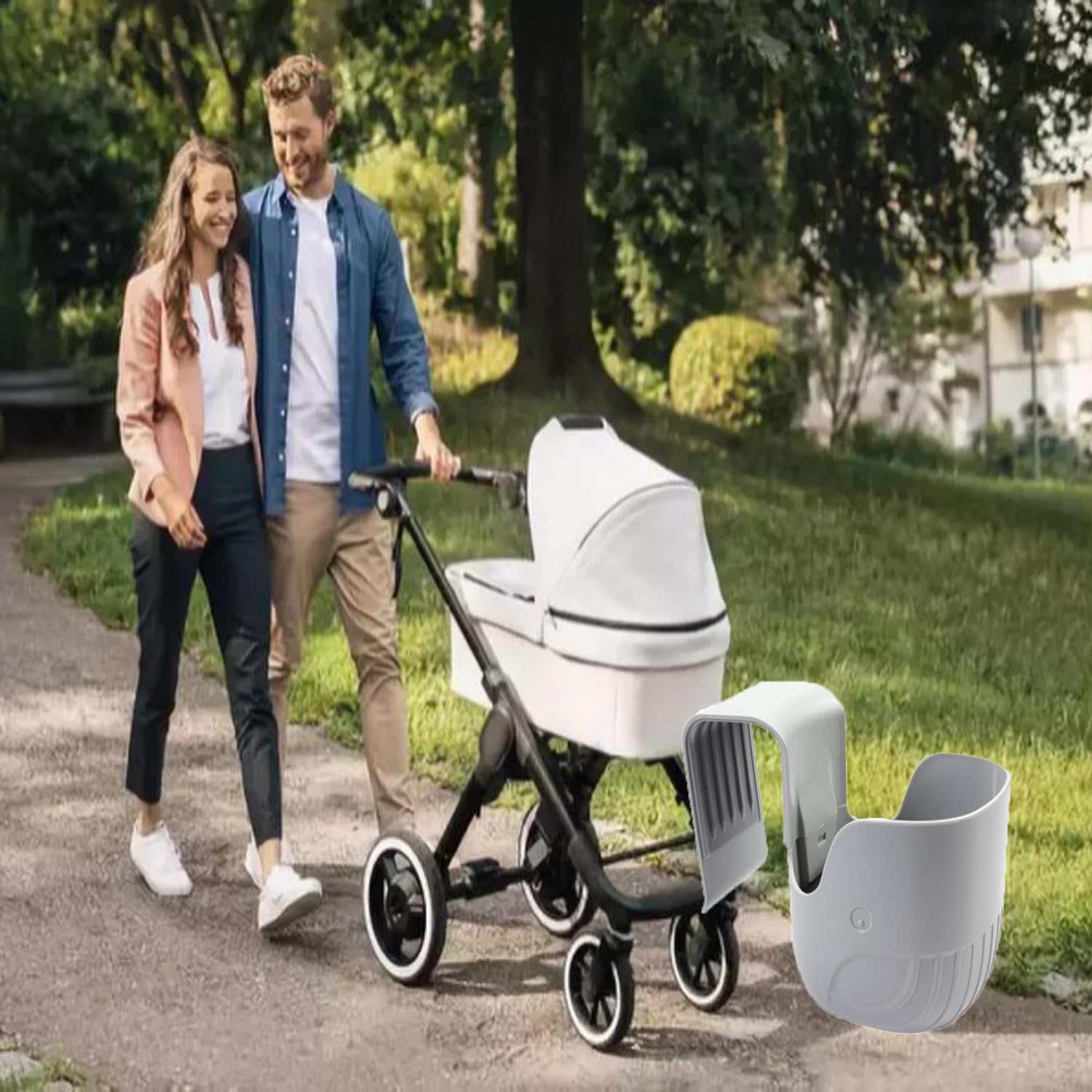 WedFeir car seat cup holder in grey with durable ABS construction