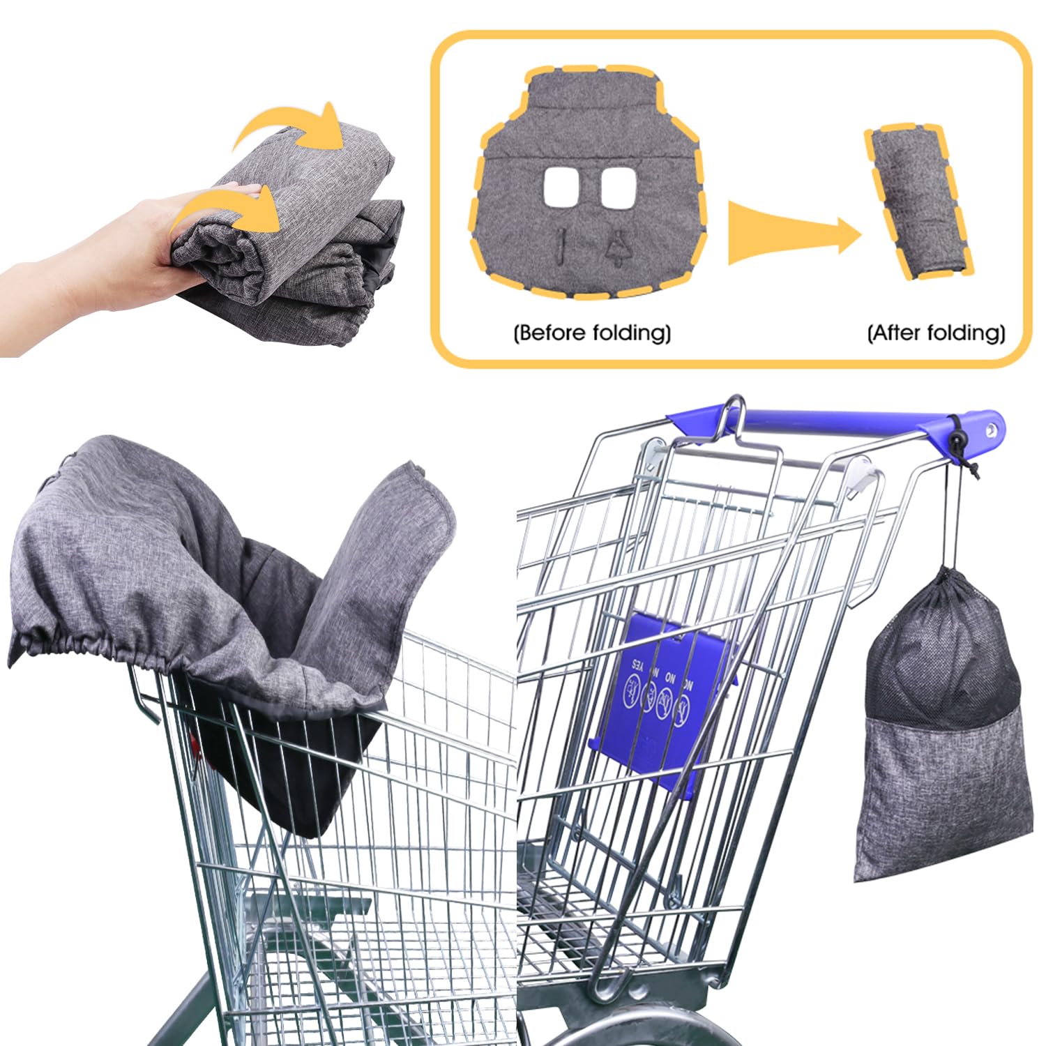 WedFeir cart cover with storage pouch keeps essentials handy on trips.