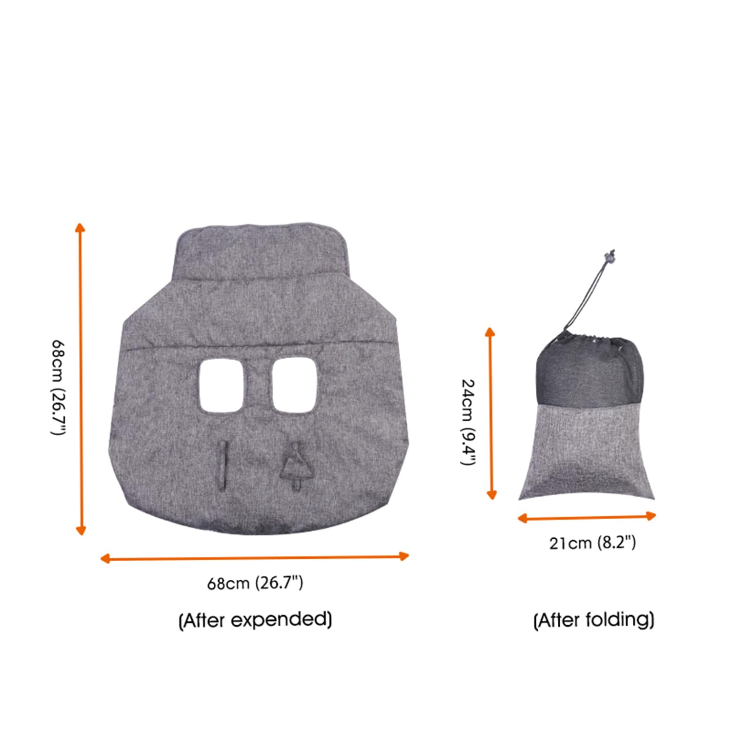 WedFeir grey shopping cart cover protects dining experiences on the go.