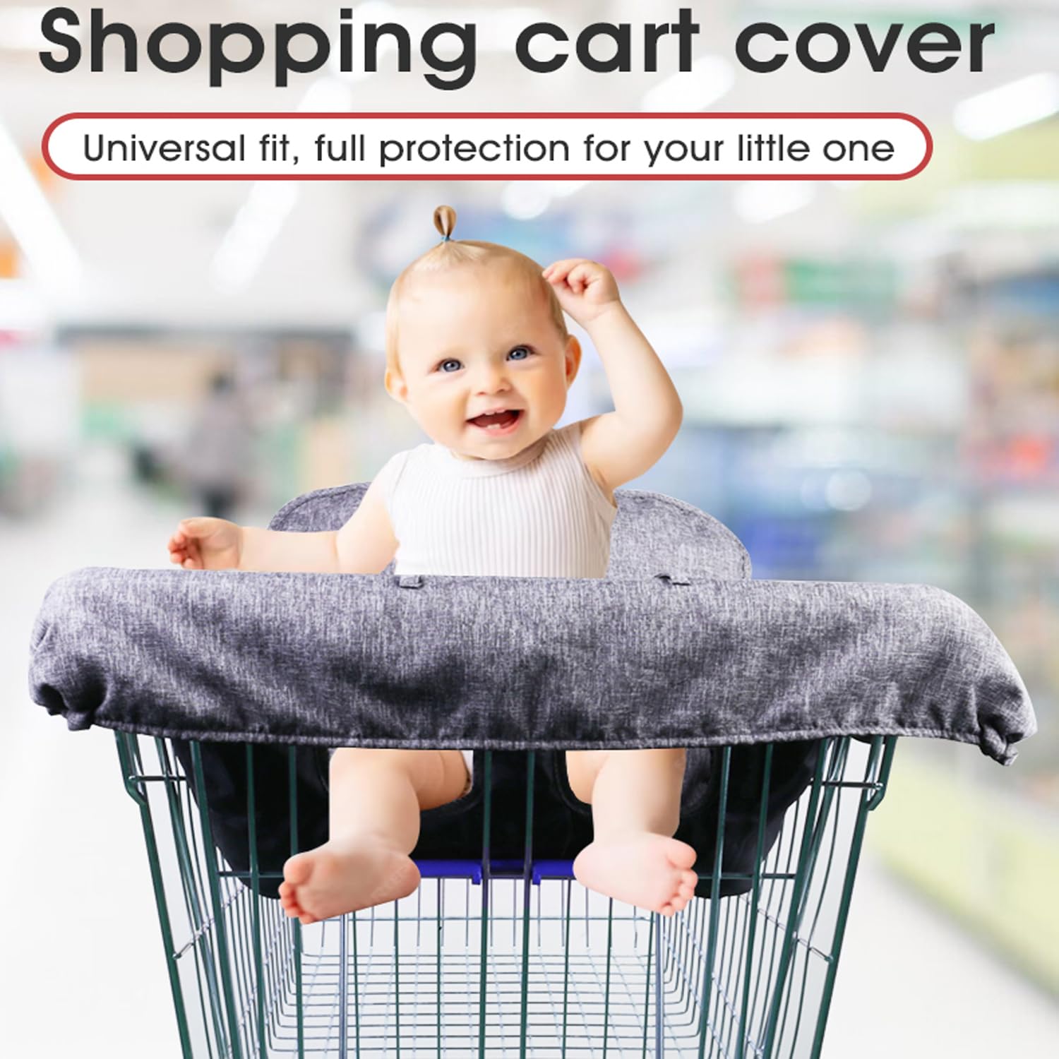 WedFeir high chair cover in grey cotton offers soft comfort for babies.