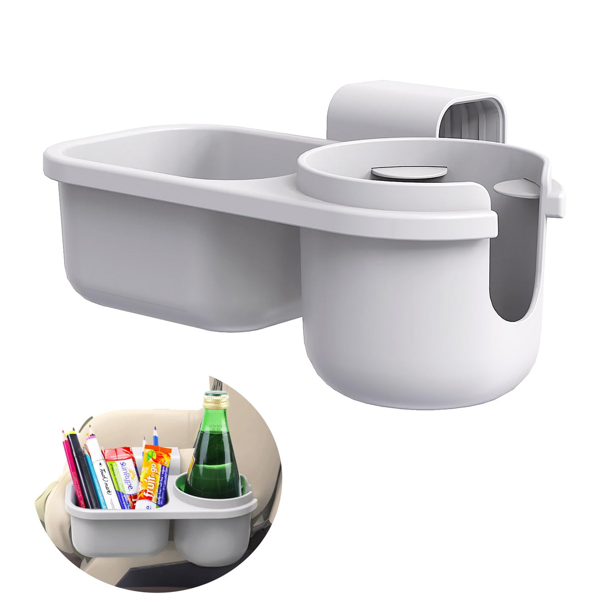 WedFeir SnackPod cup holder in grey provides easy snack access on the go