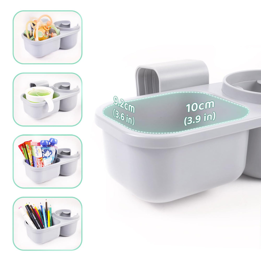 WedFeir SnackPod clip fits stroller handles up to 1.7 inches wide