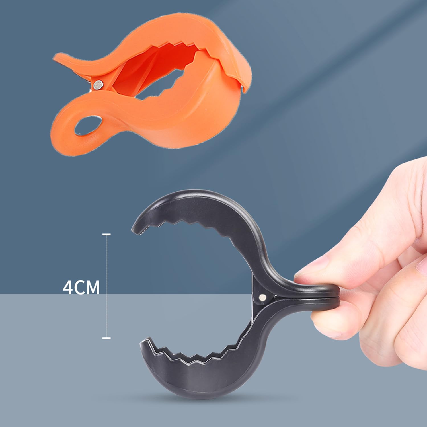 WedFeir black clips in use on a stroller for versatile coverage.
