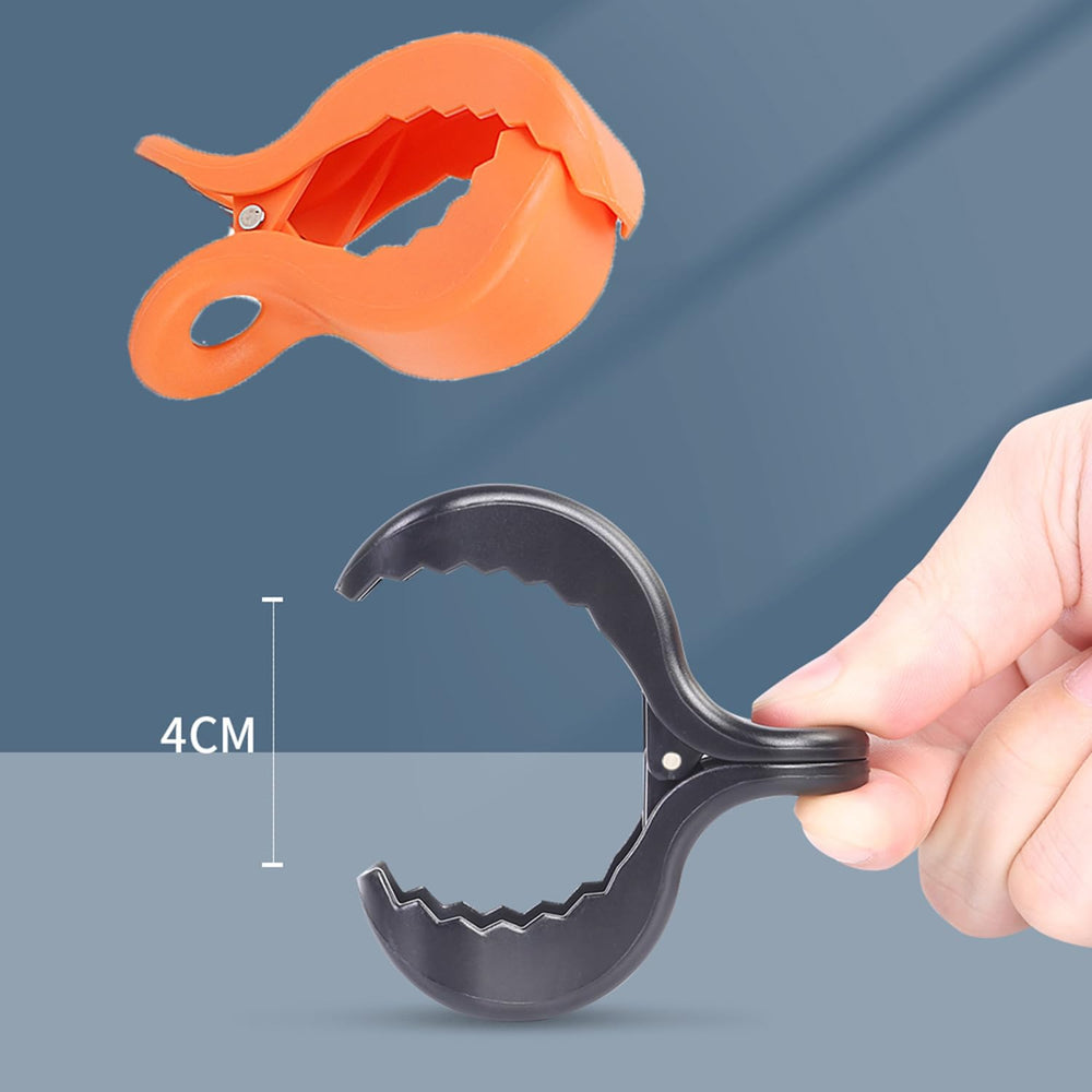 WedFeir black clips in use on a stroller for versatile coverage.