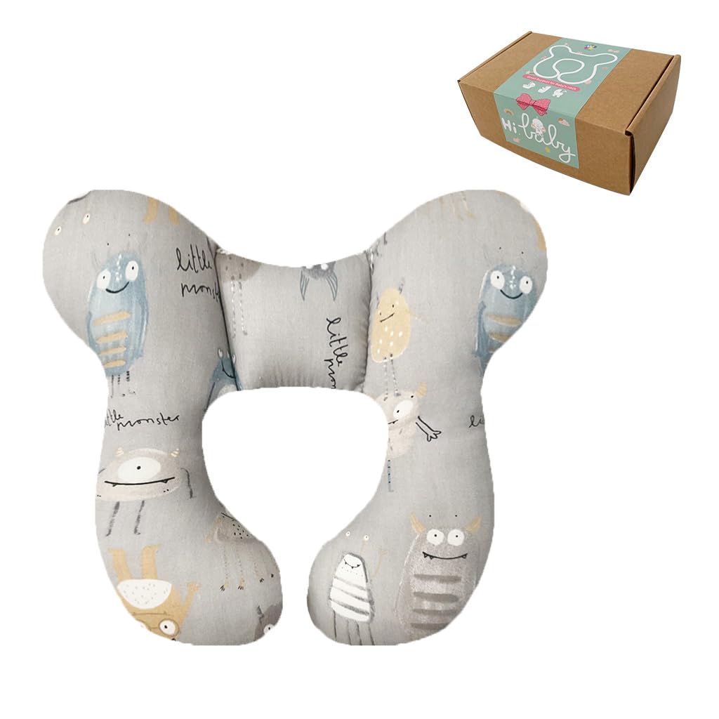 Wedfull baby head rest with monster design providing gentle neck support.