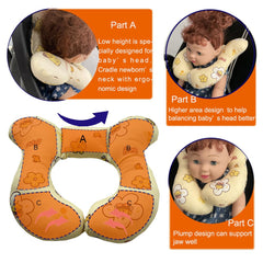 Wedfull neck pillow used in a stroller for on-the-go support.