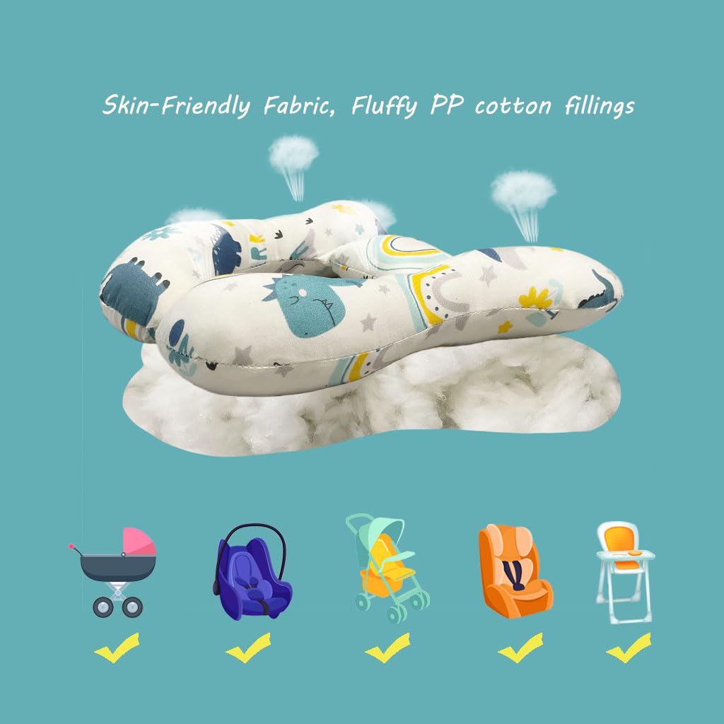 Wedfull Dinosaur pillow measures 25 cm for compact travel.