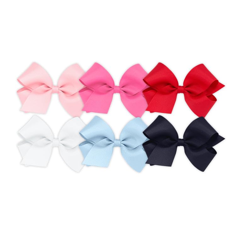 Wee Ones 6-piece bows on WeeStay clip keep hair neatly in place during active days