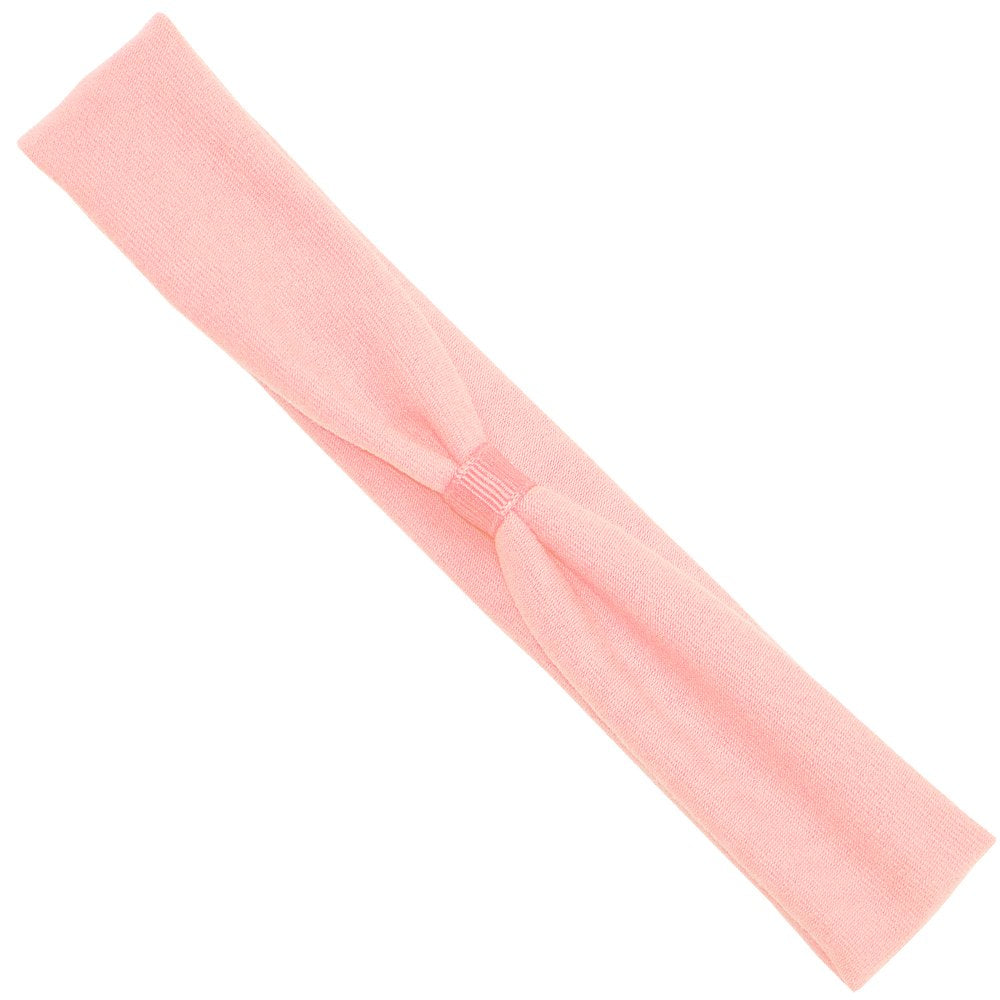 Wee Ones Add-a-Bow head wrap in light pink provides gentle styling and comfy all-day wear.