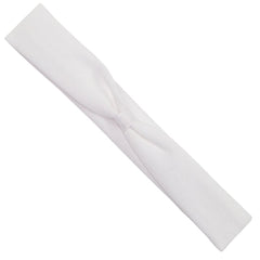 Wee Ones add-a-bow head wrap in white with soft cotton Lycra for gentle daily styling