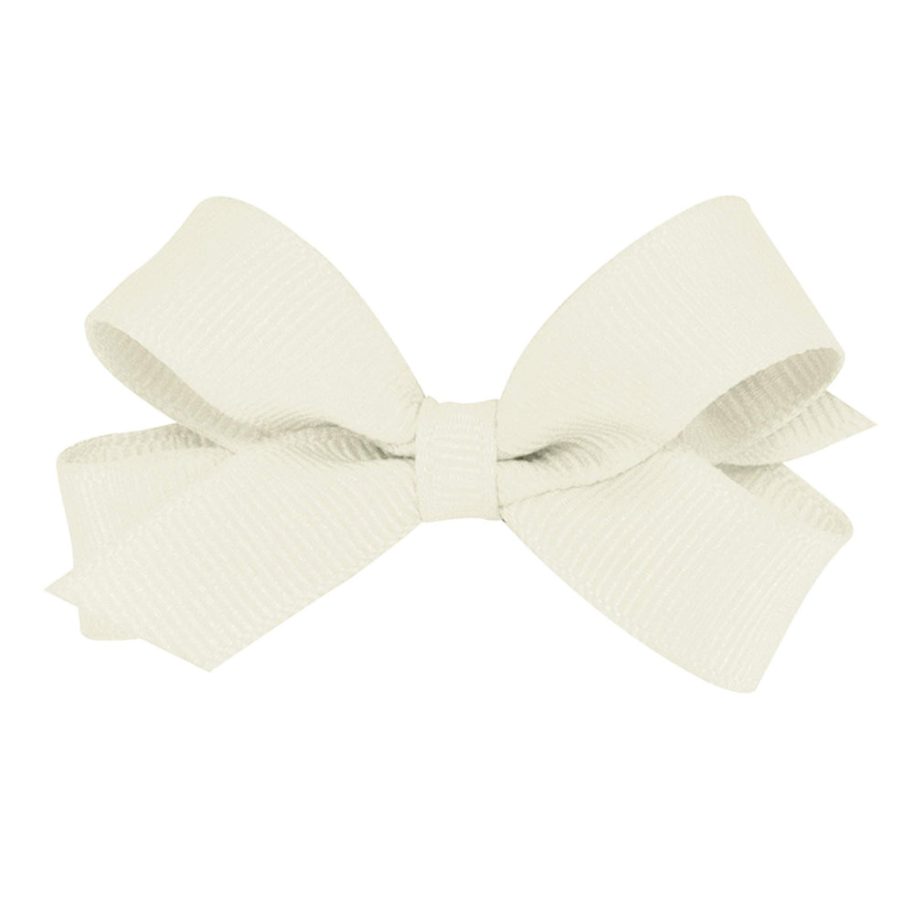 Wee Ones antique white grosgrain bow clip with timeless style and secure hold.