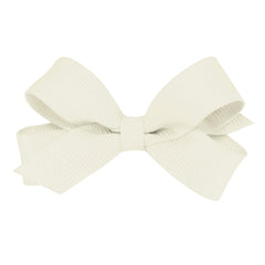 Wee Ones antique white grosgrain bow clip with timeless style and secure hold.