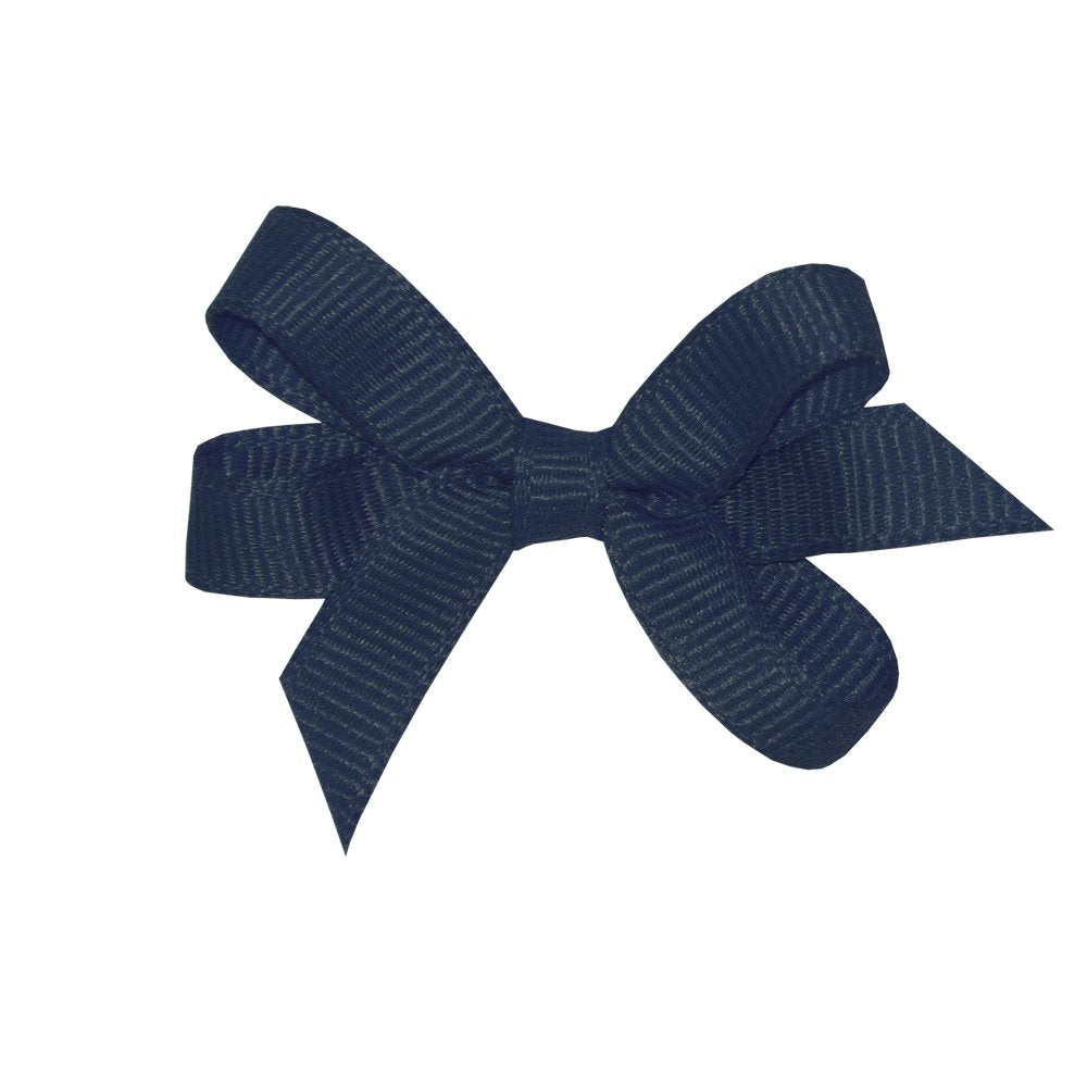 Wee Ones Baby Classic Grosgrain Hair Bow Navy on WeeStay Clip offers secure, all-day hold.