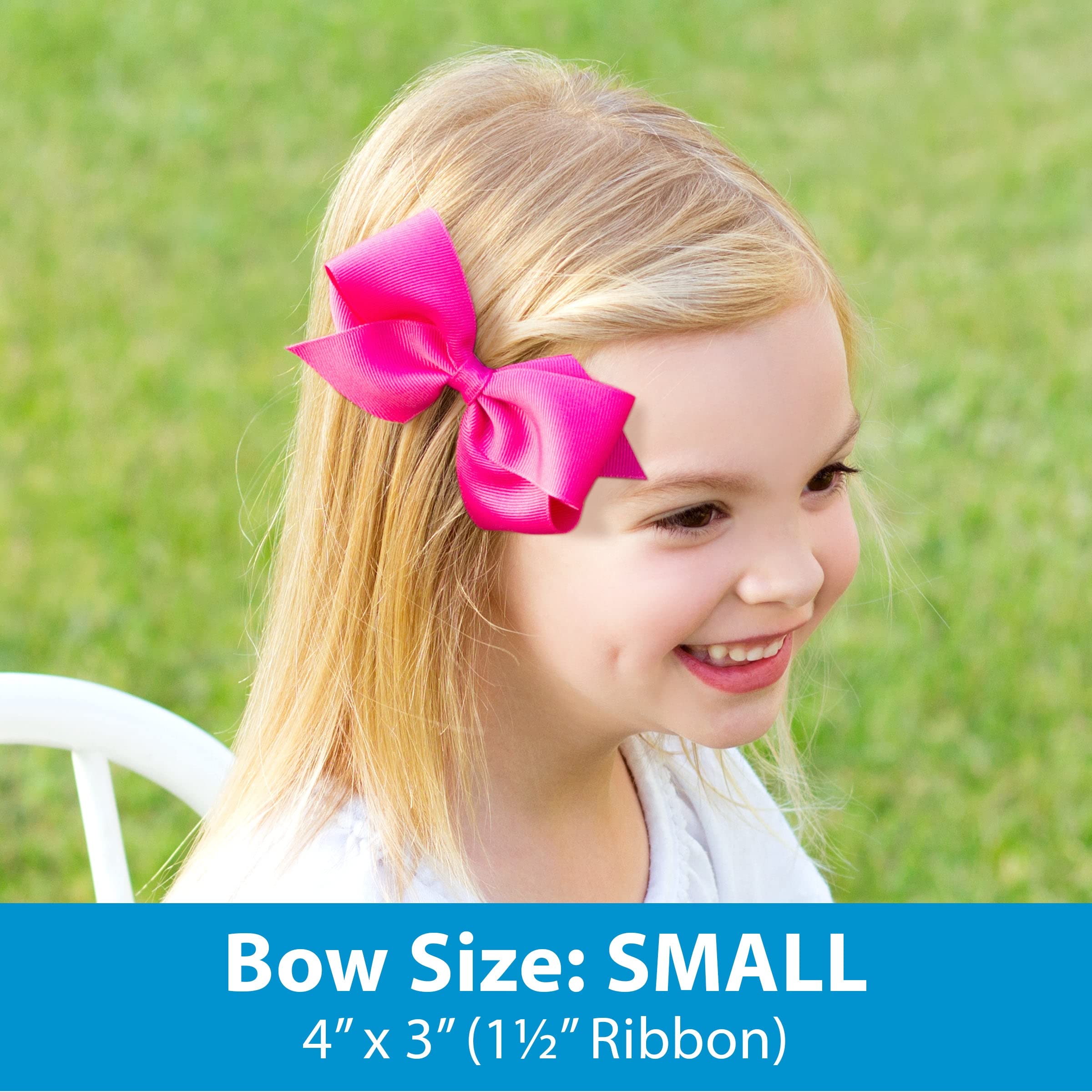 Wee Ones baby girl bow with two elastic sizes for a snug, comfy fit