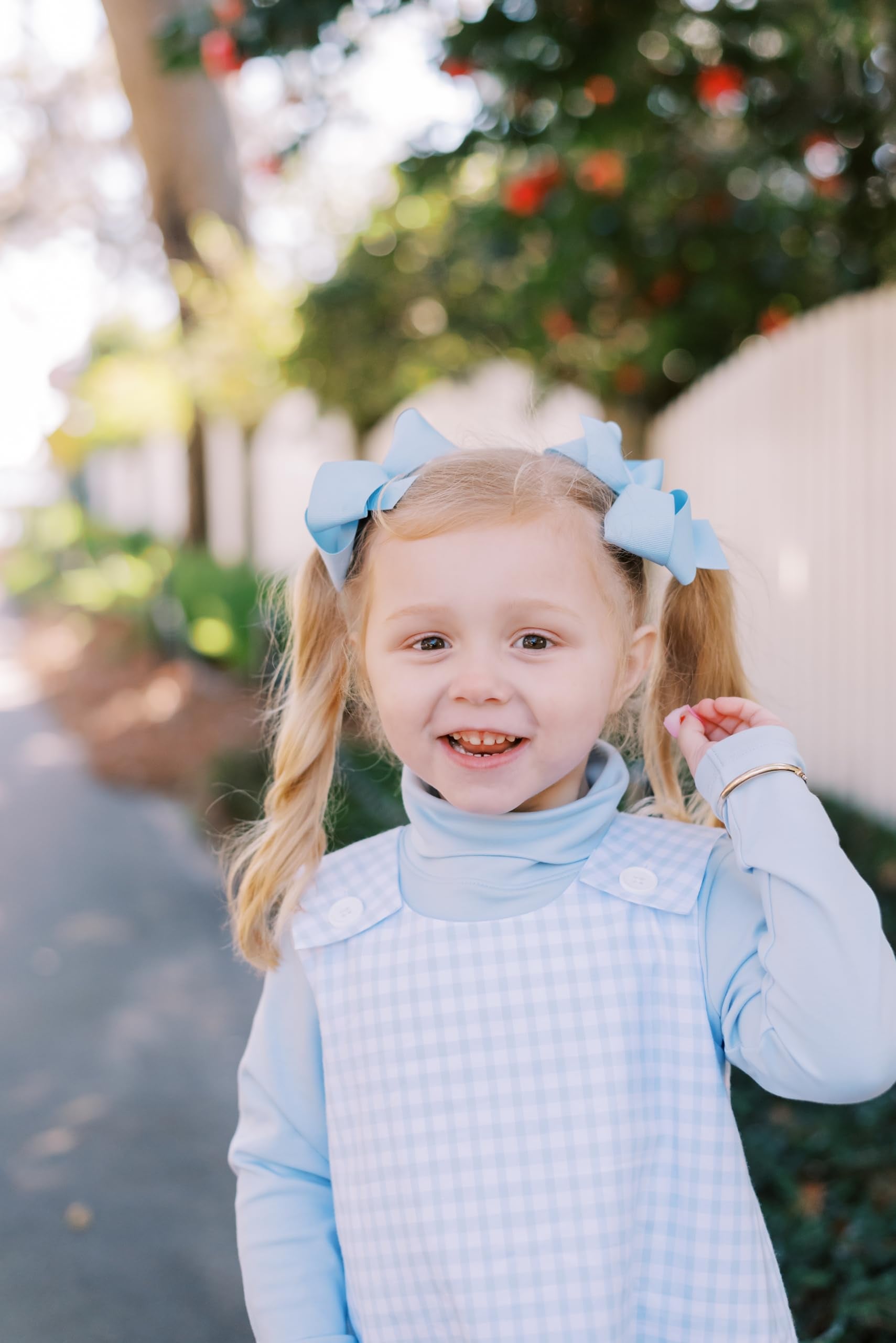 Wee Ones Millennium Blue bow worn comfortably for daily wear