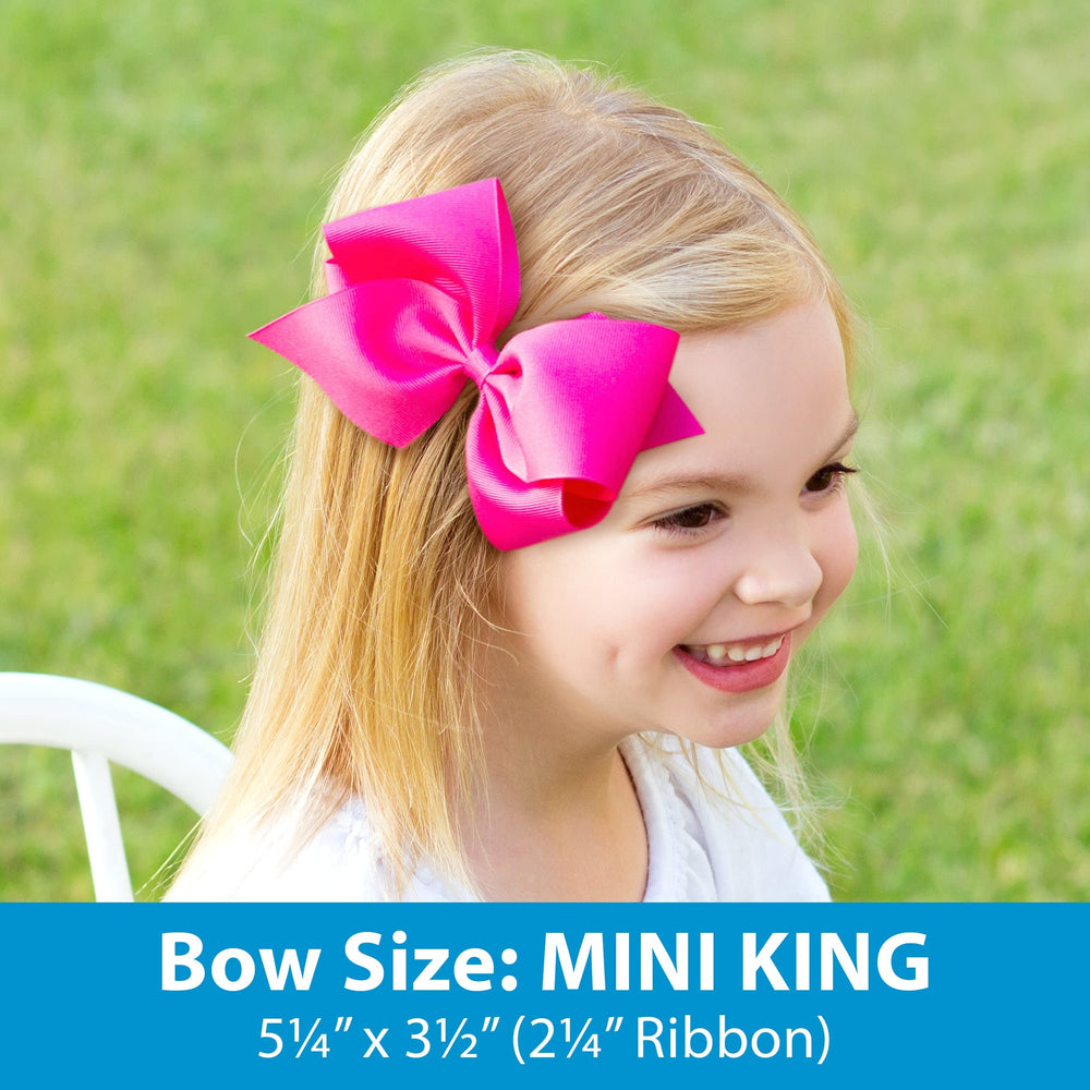 Wee Ones navy solid grosgrain bow on WeeStay clip adds versatile elegance