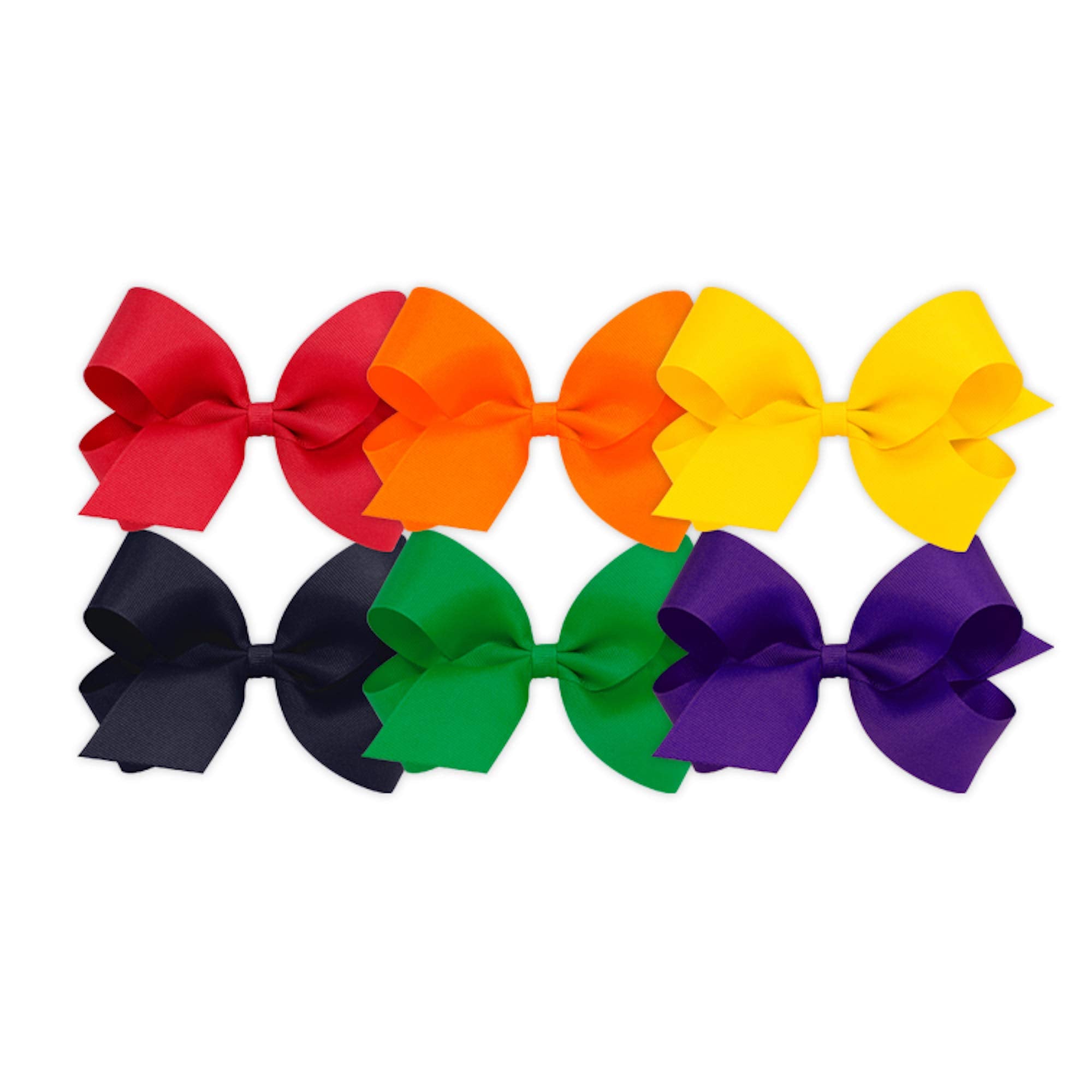 Wee Ones red clip bow from the six-piece set offers secure, non-slip hold for everyday styling.