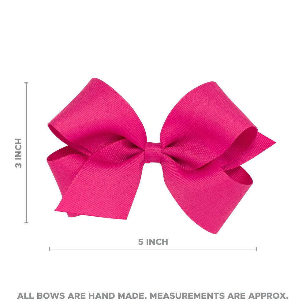 Wee Ones burgundy bow side view on hair clip easy daily wear.