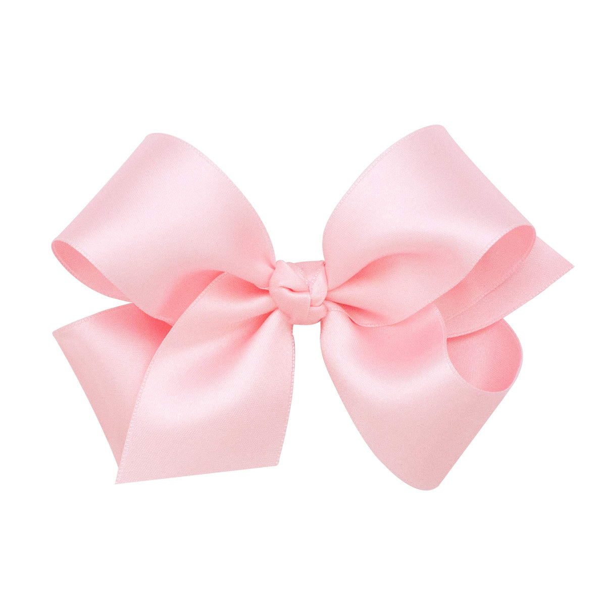 Wee Ones classic French satin bow on clip with everyday outfits.