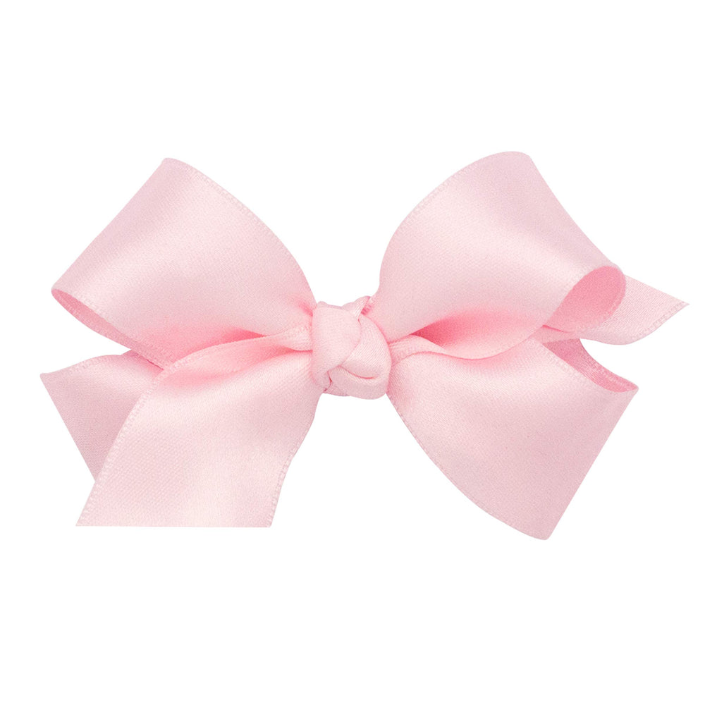Wee Ones classic satin bow on WeeStay clip for secure all-day wear