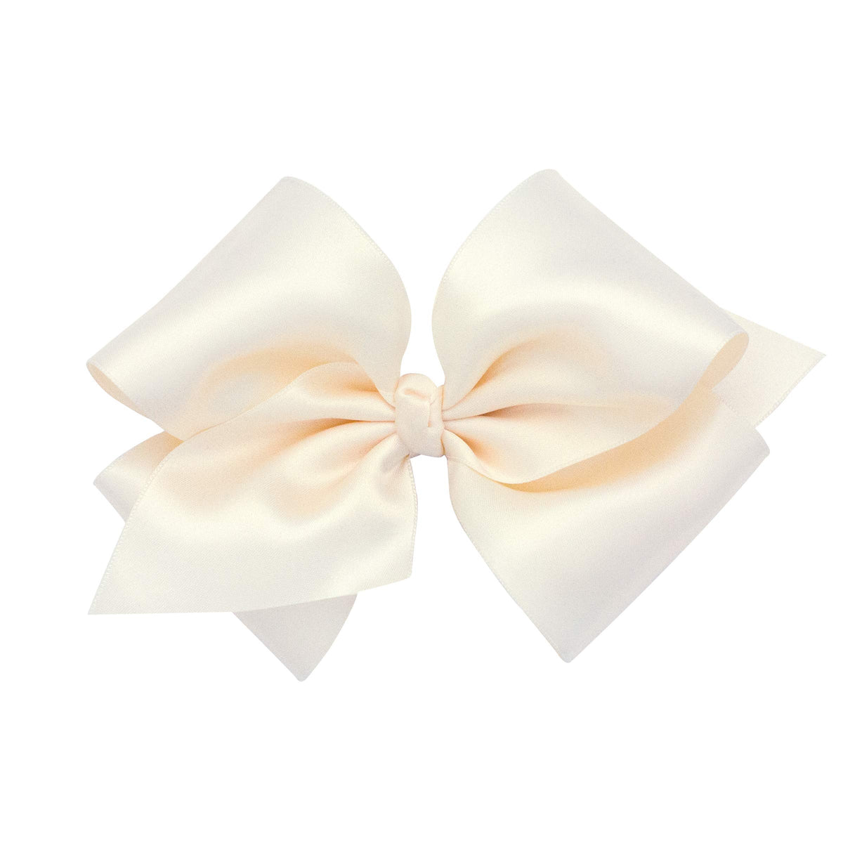Wee Ones classic French satin bow on WeeStay clip in Small King, secure all-day wear.