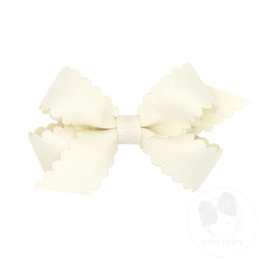 Wee Ones classic grosgrain bow on mini clip delivers timeless style and secure wear.
