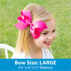 Wee Ones classic grosgrain bow in large size for timeless everyday styling.
