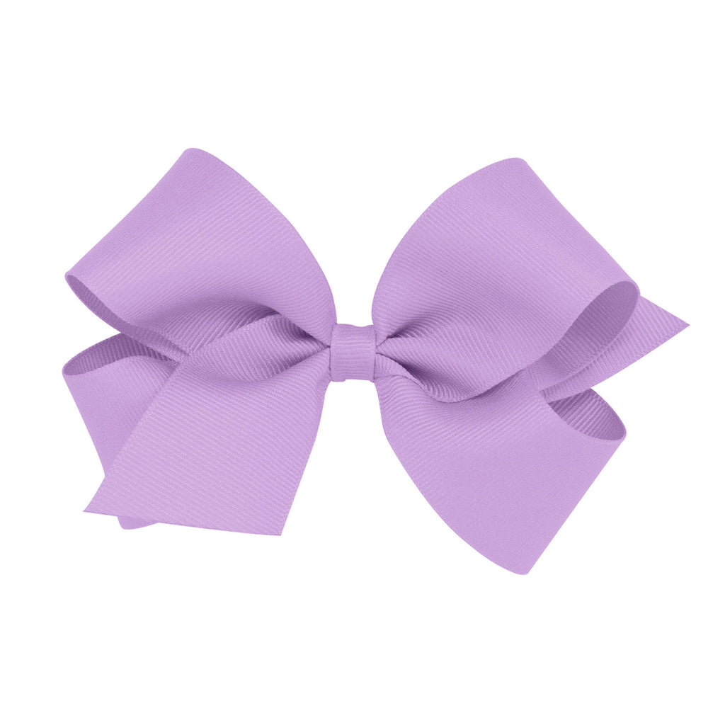 Wee Ones classic grosgrain bow in light orchid clip with durable all-day hold.