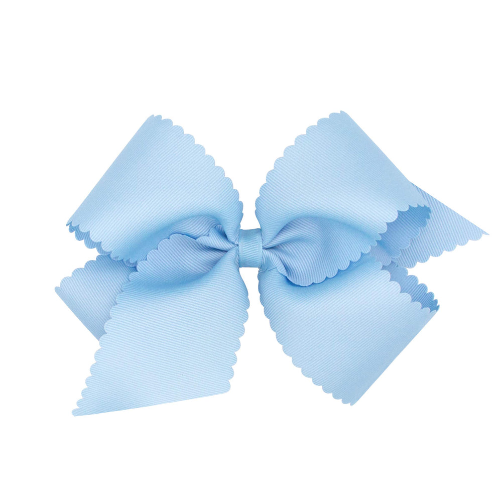 Wee Ones classic grosgrain bow on WeeStay clip with scalloped edges for secure everyday wear