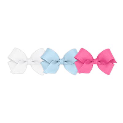 Wee Ones classic grosgrain bows mini set in assorted colors for versatile daily wear.
