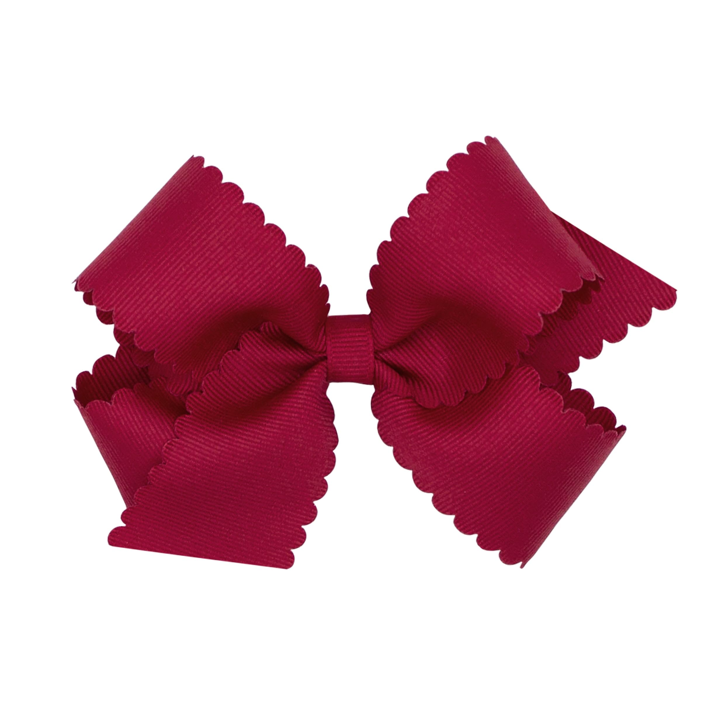 Wee Ones classic grosgrain bow front view on WeeStay clip for secure all-day wear.