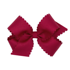 Wee Ones classic grosgrain bow front view on WeeStay clip for secure all-day wear.
