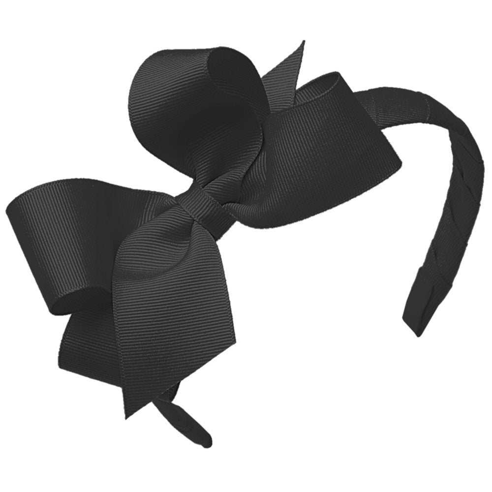 Wee Ones classic grosgrain headband in black with all-day comfort.