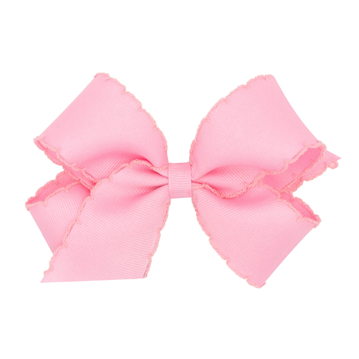 Wee Ones moonstitch edge bow on WeeStay clip adds secure style for everyday outfits.