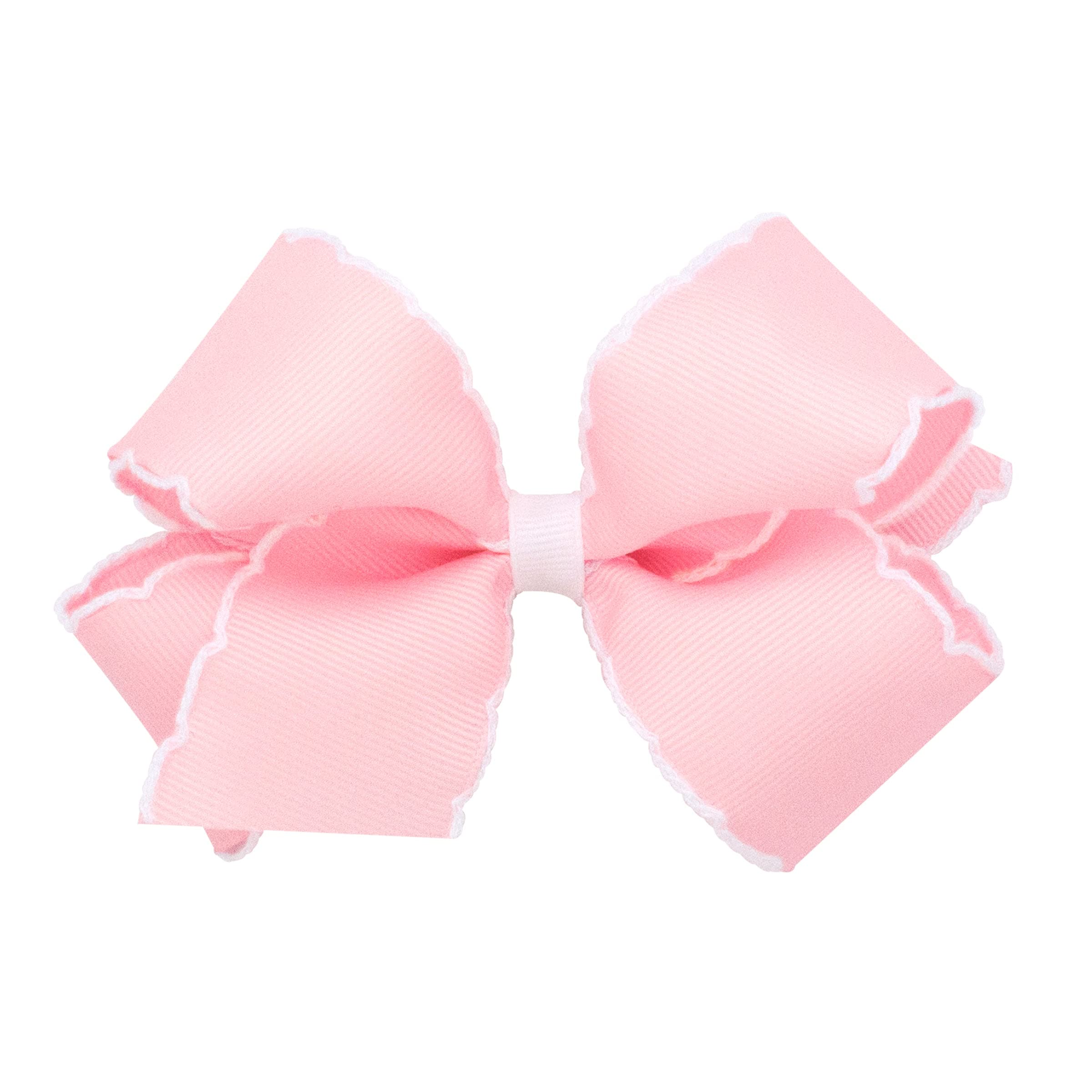 Wee Ones moonstitch bow on WeeStay clip for secure all-day wear.