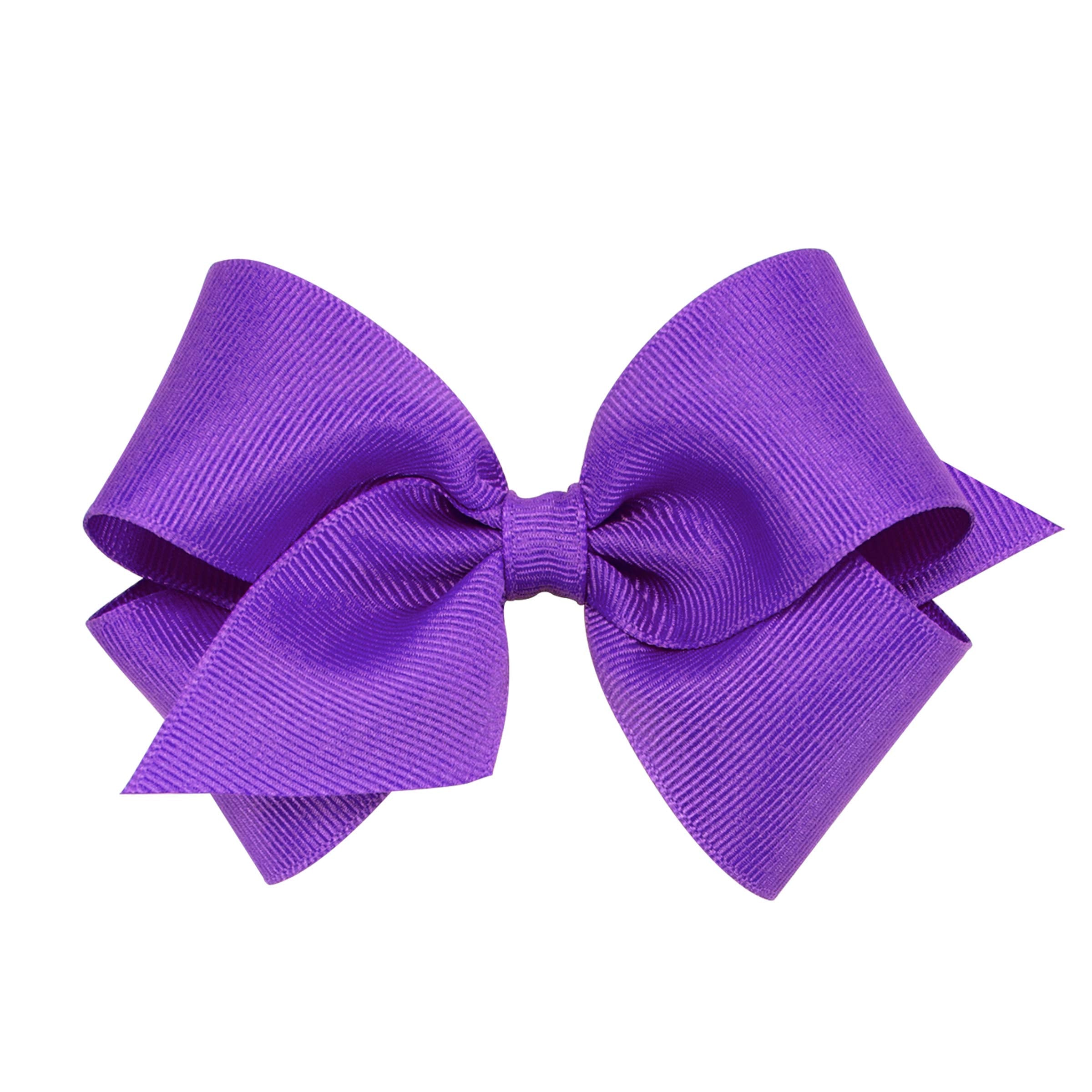 Wee Ones Delphinium wrap bow on no-slip clip keeps hair secure and stylish all day.