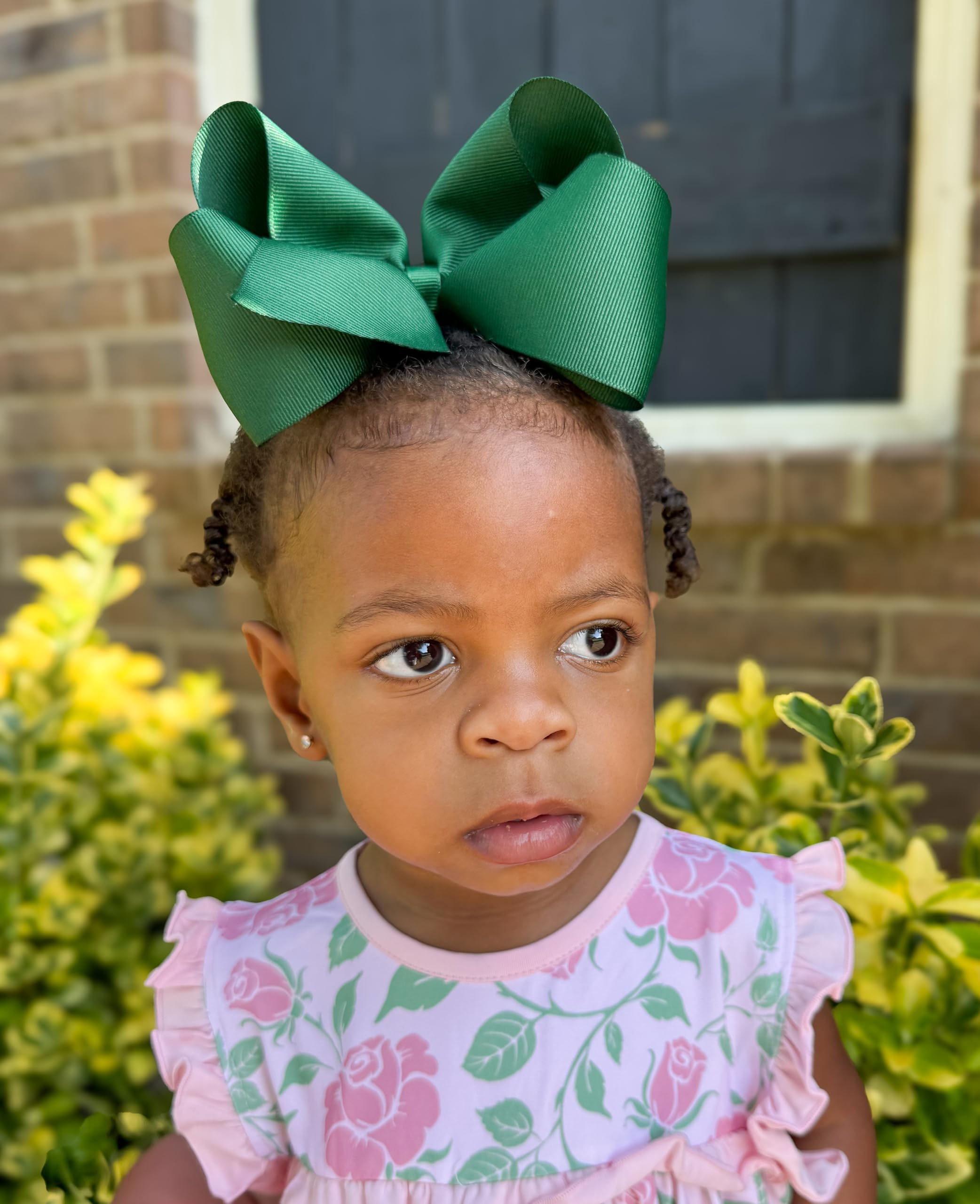 Wee Ones forest green gift-ready bow ideal for birthdays or holidays.