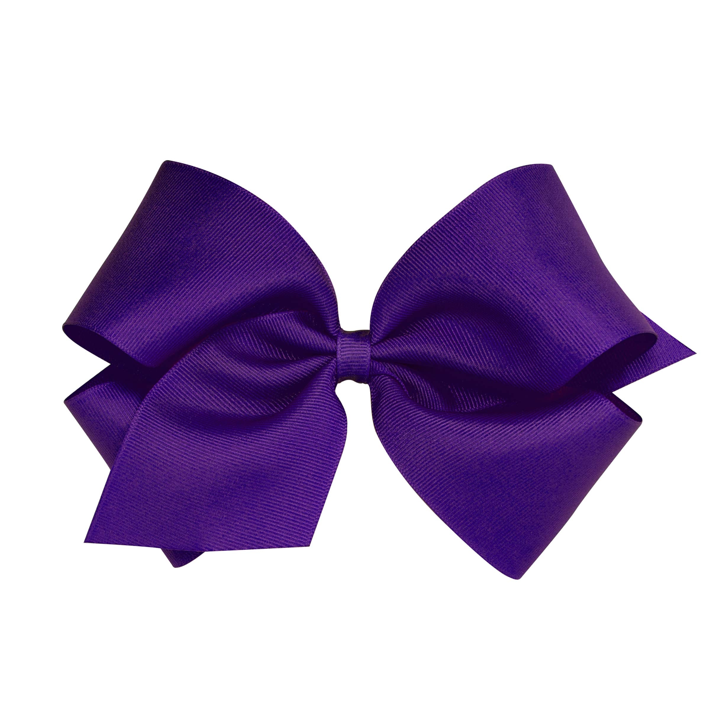 Wee Ones girls bow with purple wrap on WeeStay clip for secure all-day wear