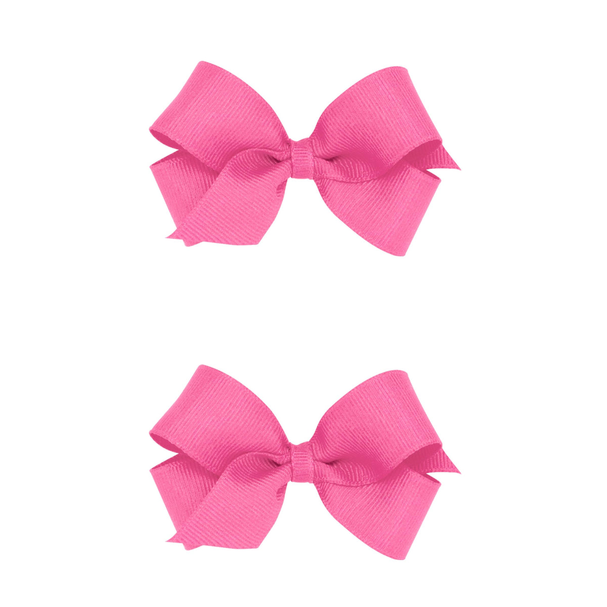 Wee Ones mini hot pink grosgrain bow with Wee Stay No Slip Clip—secure hold.