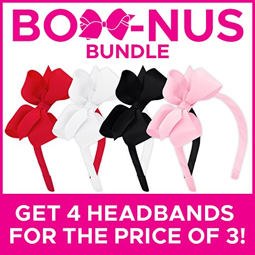 Wee Ones headbands with white grosgrain bow offer clean, versatile styling for any look.