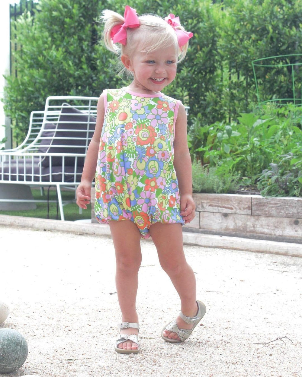 Wee Ones heat-sealed edges on hot pink bow prevent fraying and enhance durability