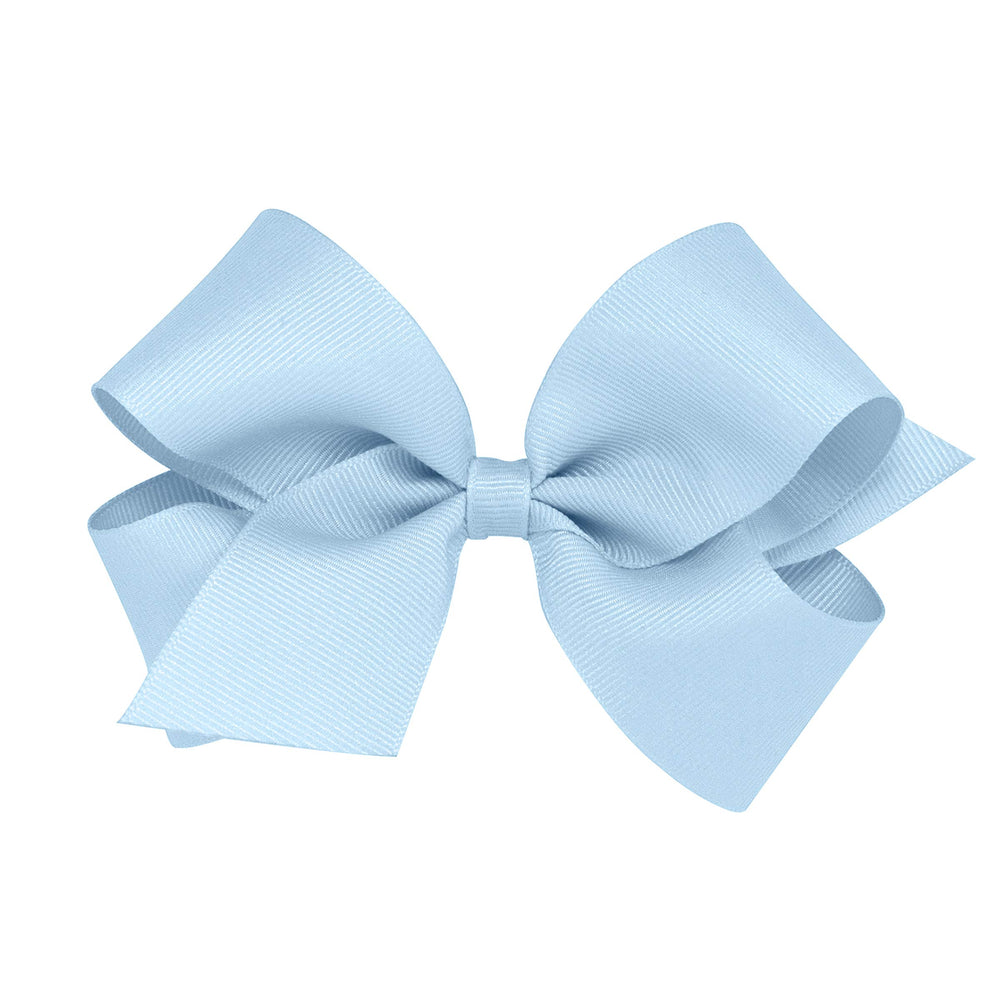 Wee Ones Millennium Blue bow closeup showing durable grosgrain finish