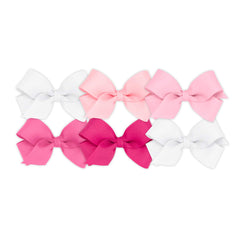 Wee Ones mini bow white on WeeStay Clip keeps hair neat for everyday wear