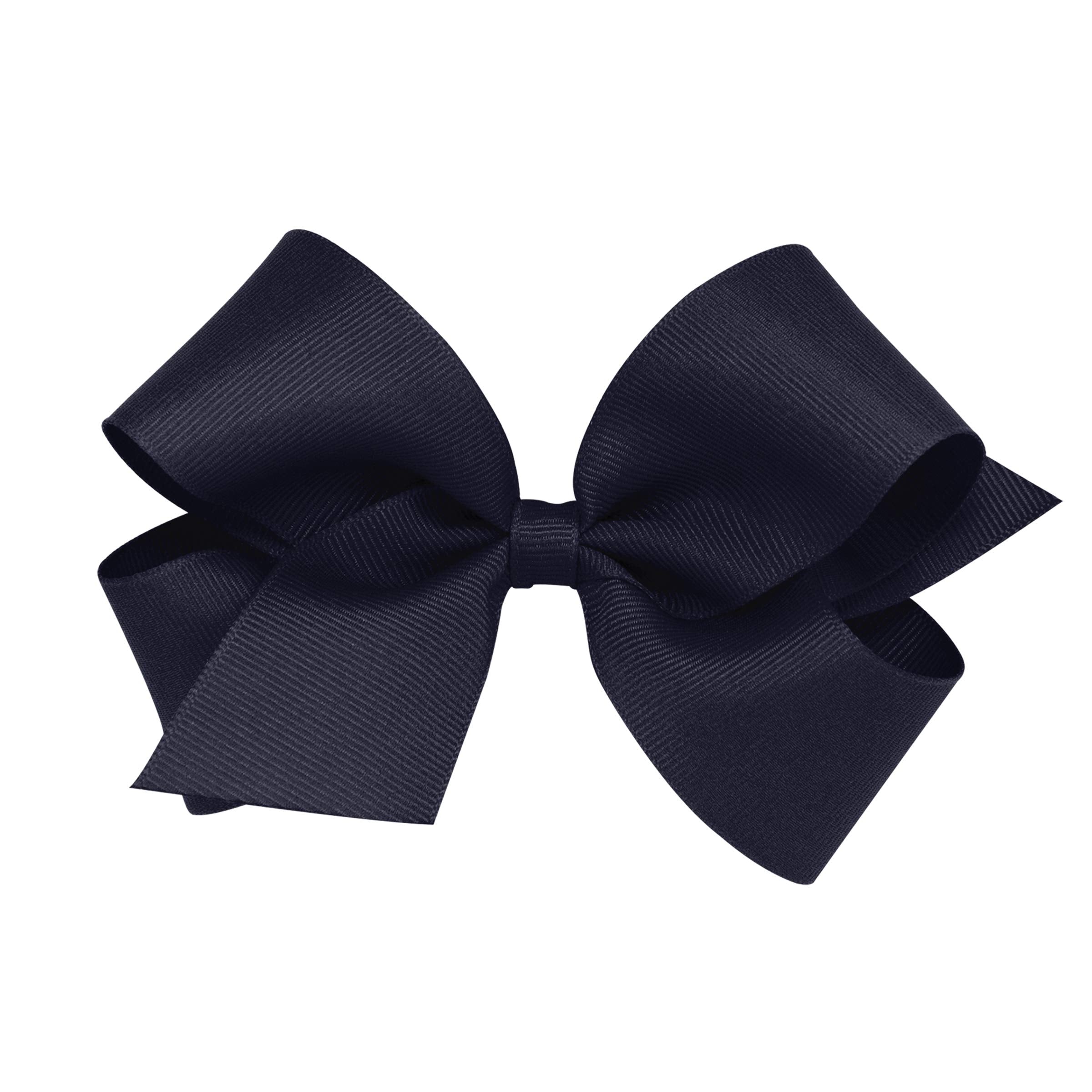 Wee Ones navy grosgrain bow on classic wrap for everyday style