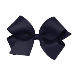 Wee Ones navy grosgrain bow on classic wrap for everyday style