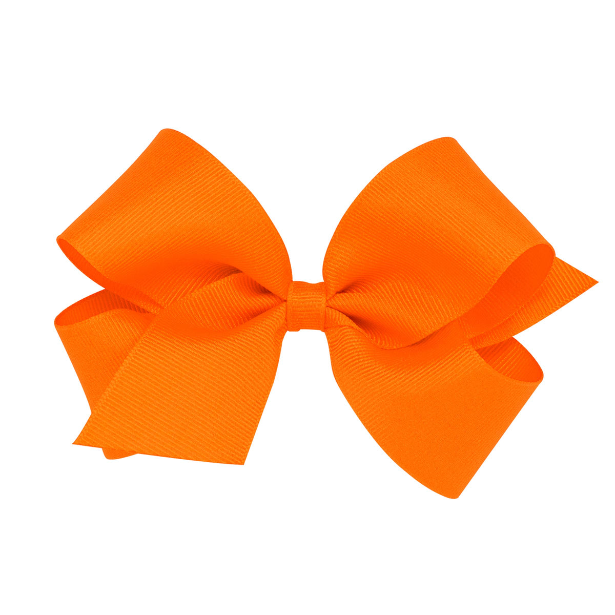 Wee Ones orange grosgrain bow close-up highlighting vibrant color and handmade detail