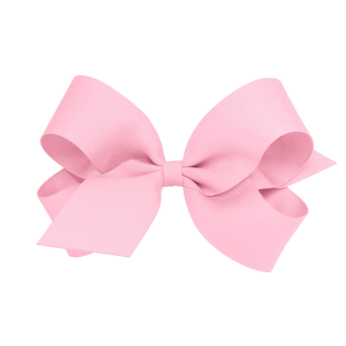 Wee Ones pink classic grosgrain bow on WeeStay clip for secure all-day wear