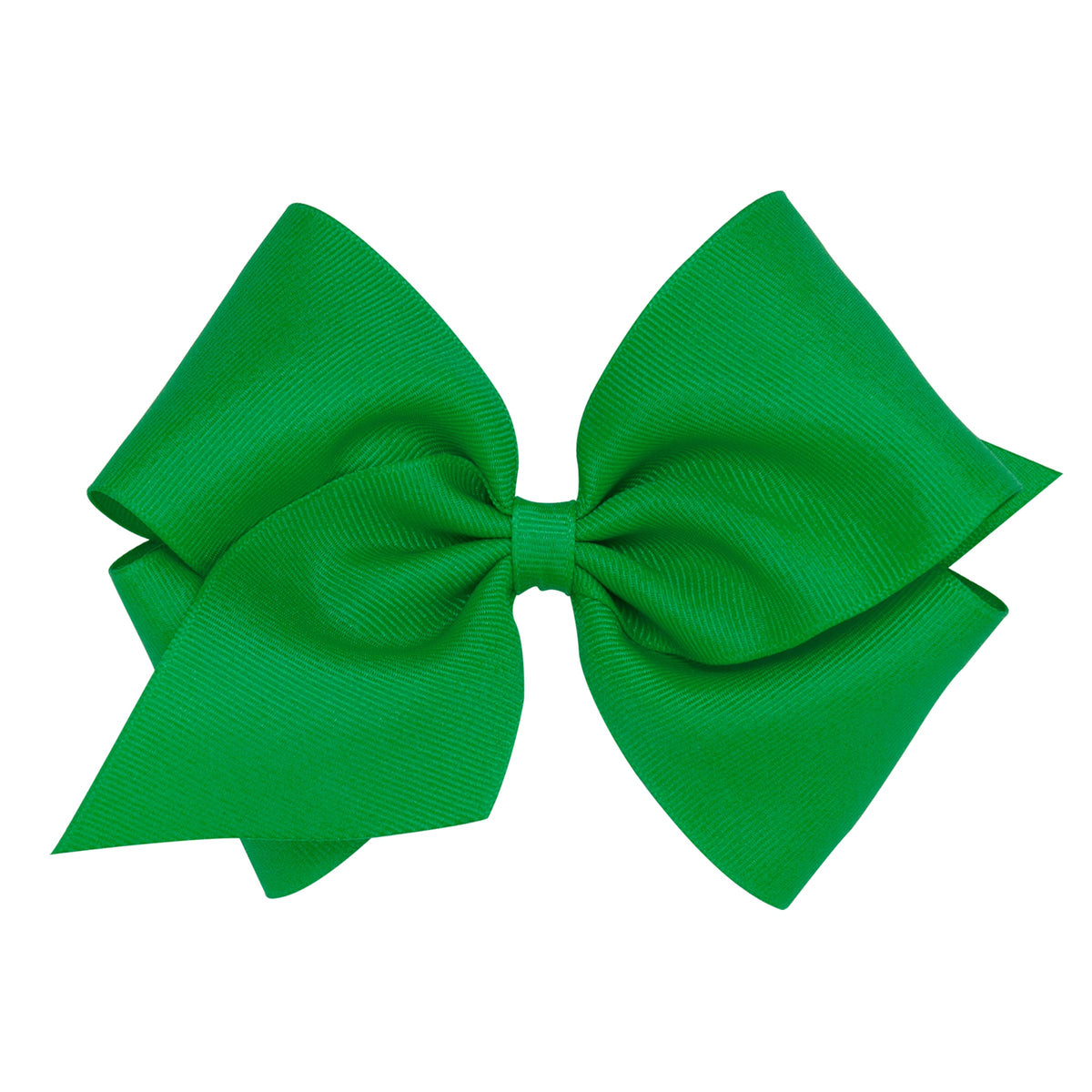 Wee Ones green plain wrap bow on No-Slip WeeStay clip for secure all-day wear